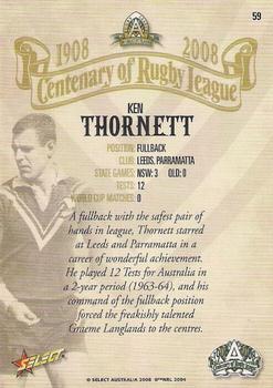 2008 NRL Centenary #59 Ken Thornett Back